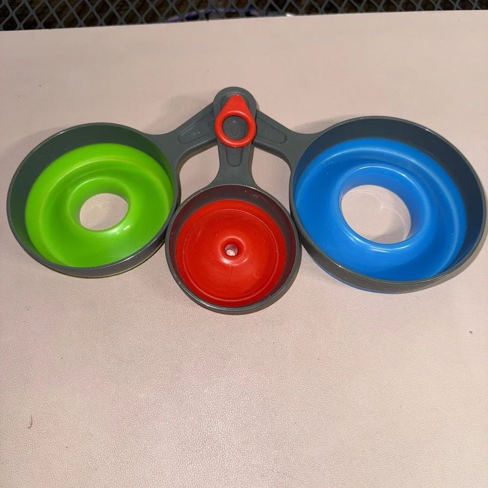 Collapsible Silicone Funnel Set of 3 Nesting Kitchen Funnels w‎ Hanging Ring